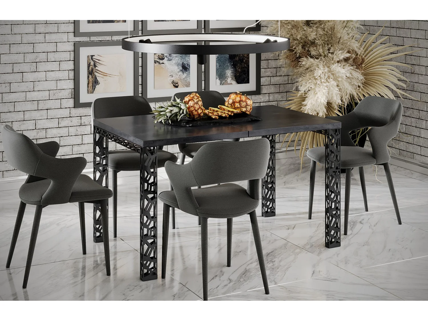 Esstisch Matio 80-215 cm (Beton D)