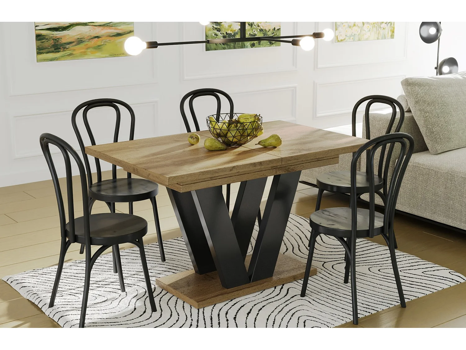 Stół rozkładany LARA 130(210)x80 dąb wotan