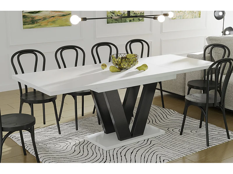 Stół rozkładany LARA 130(210)x80 biały połysk