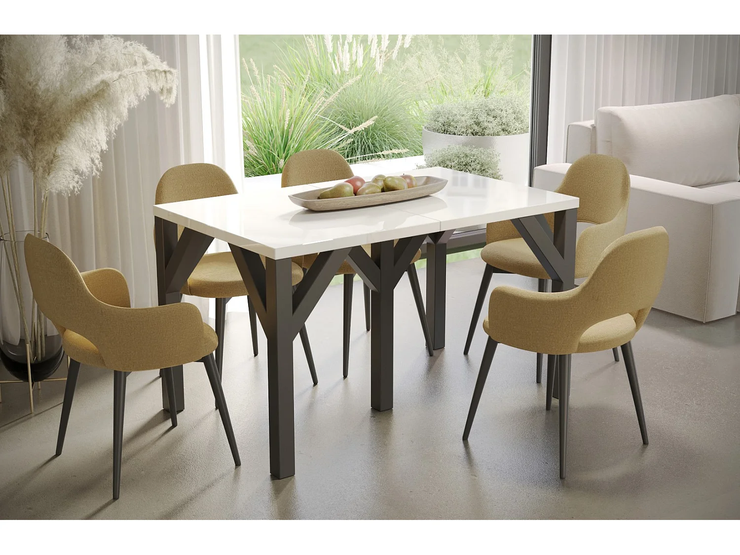 Stół rozkładany DUNAJ 130(405)x90 biały połysk