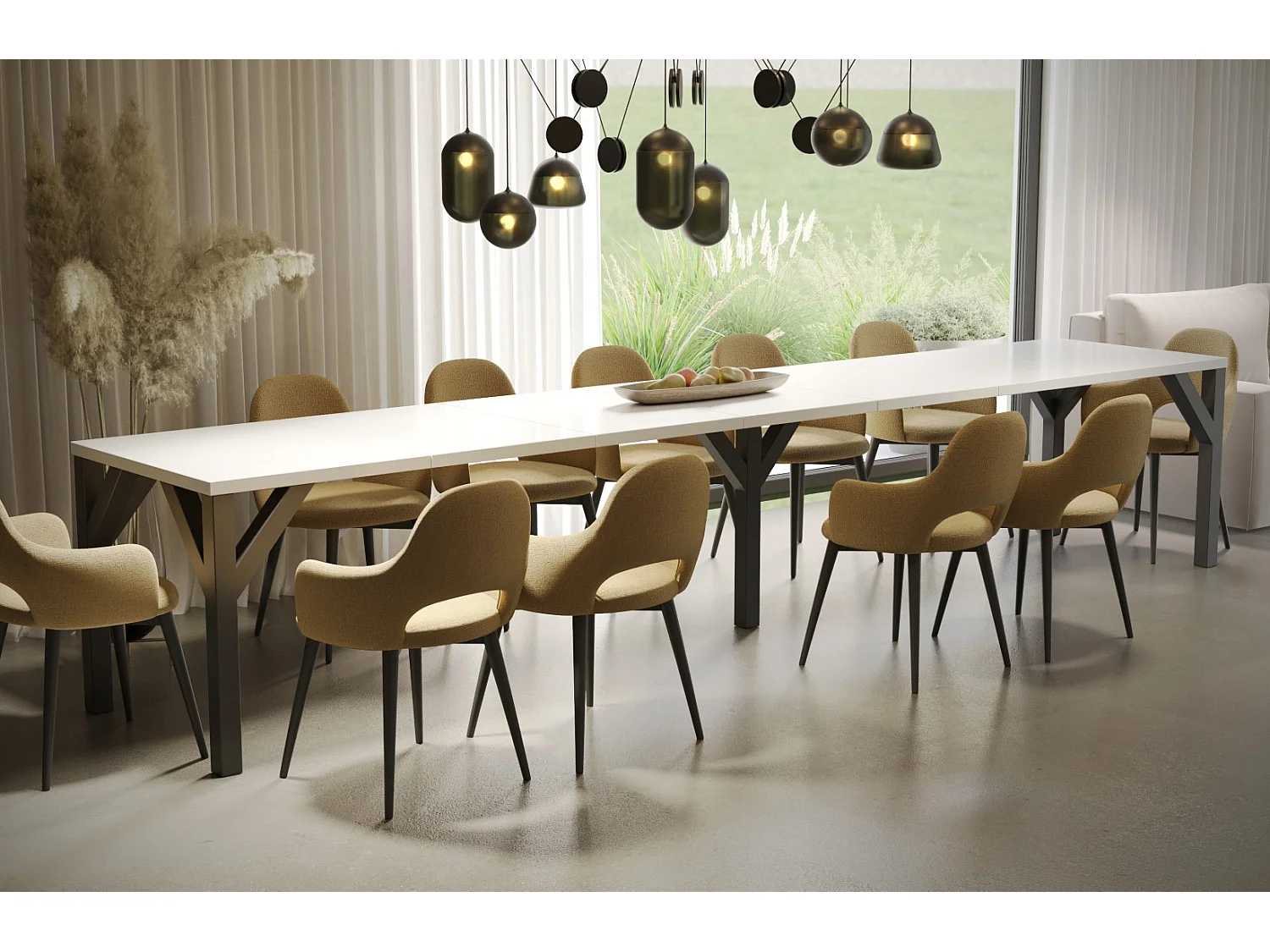 Stół rozkładany DUNAJ 130(405)x90 biały połysk