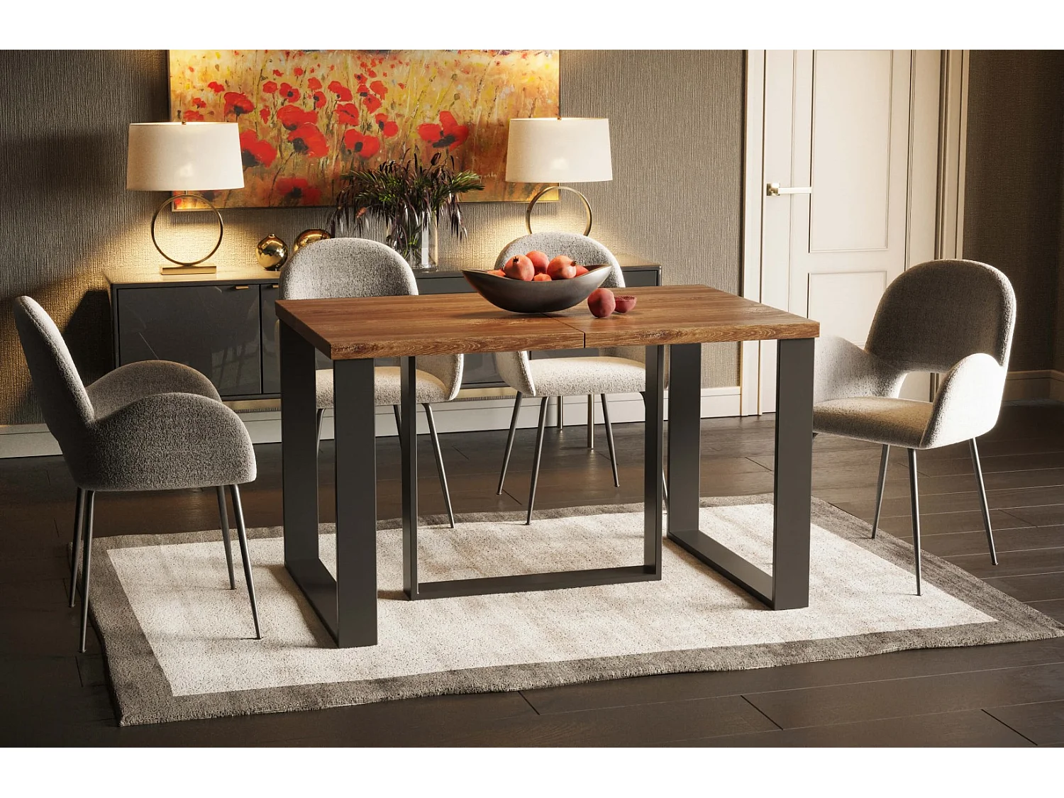 Stół rozkładany BORYS MAX 130(250)x85 dąb stirling