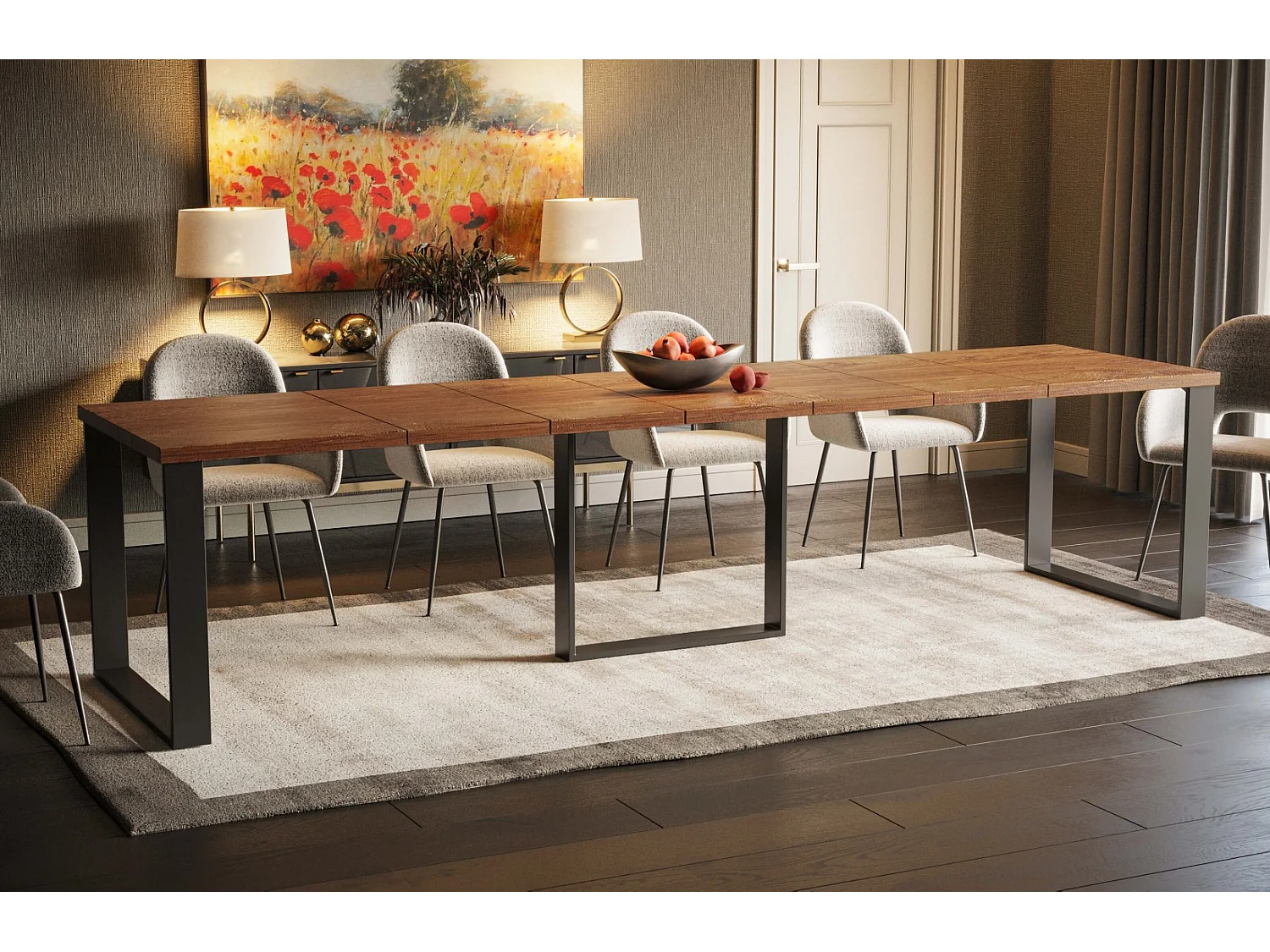 Stół rozkładany BORYS MAX 130(250)x85 dąb stirling