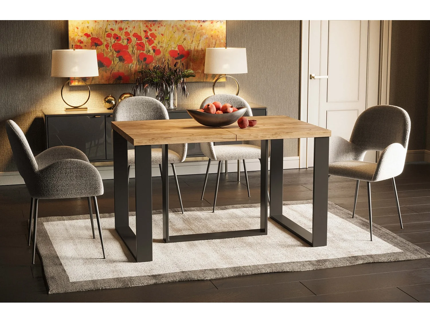 Stół rozkładany BORYS MAX 130(250)x85 dąb złoty craft