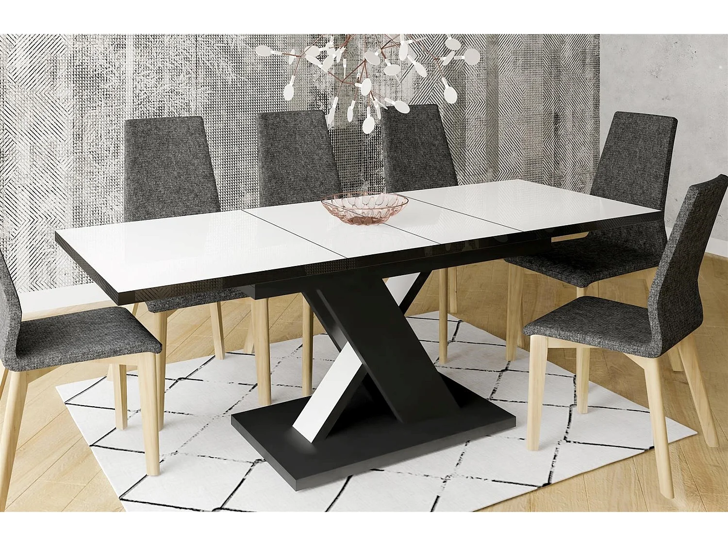 Esstisch Next 140-220 cm Weiß Hochglanz