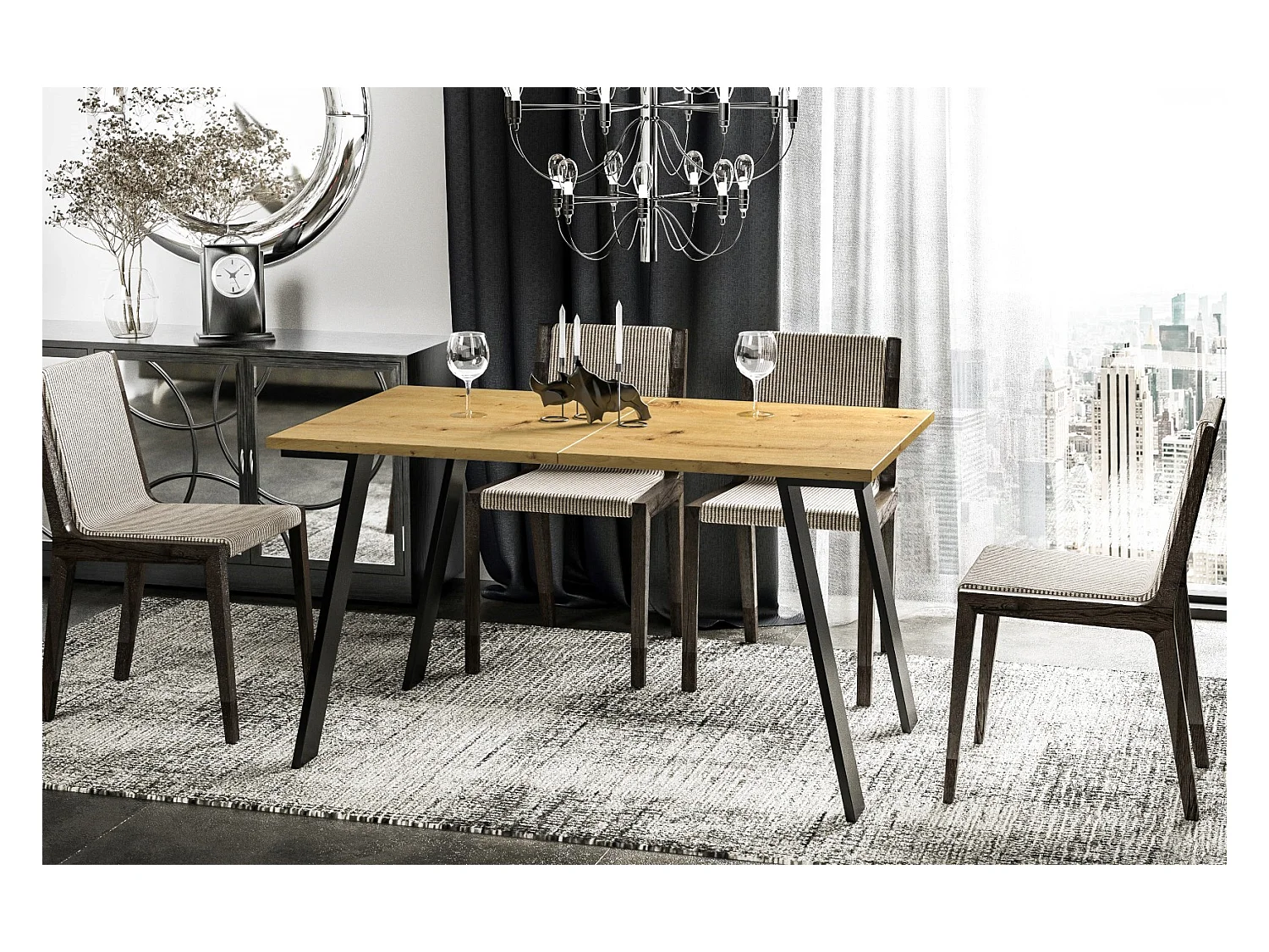 Stół rozkładany LIWIA 130(210)x80 dąb artisan