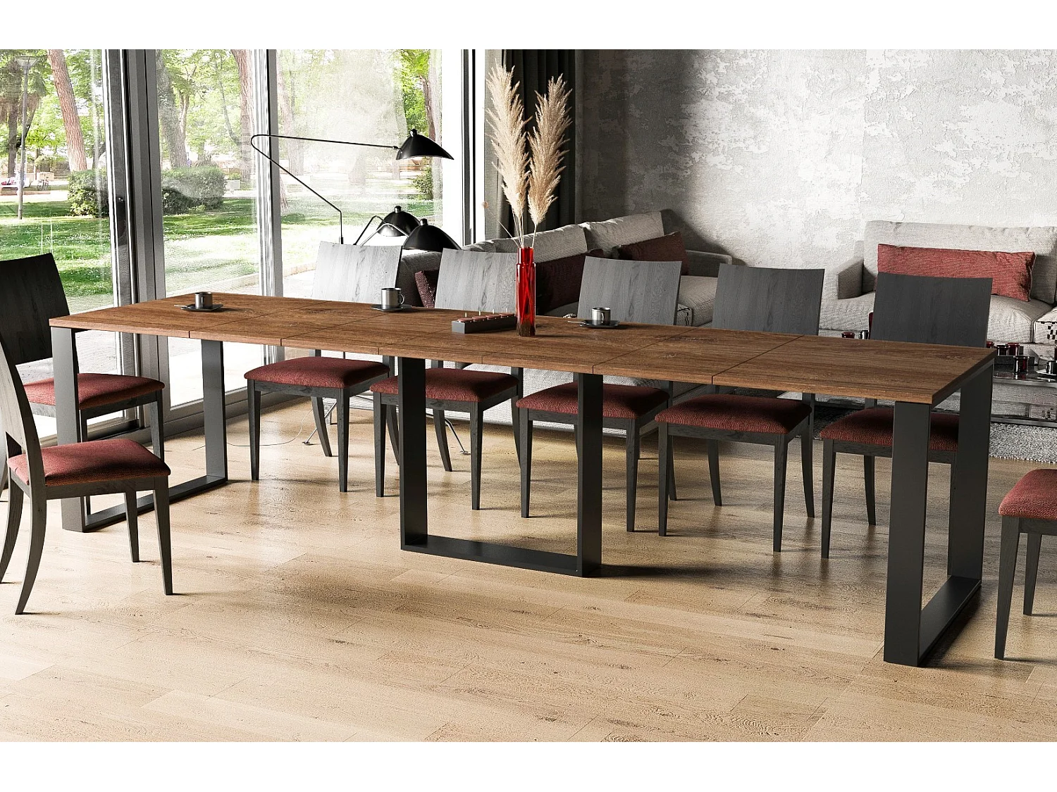 Stół rozkładany BORYS 130(290)x80 dąb stirling