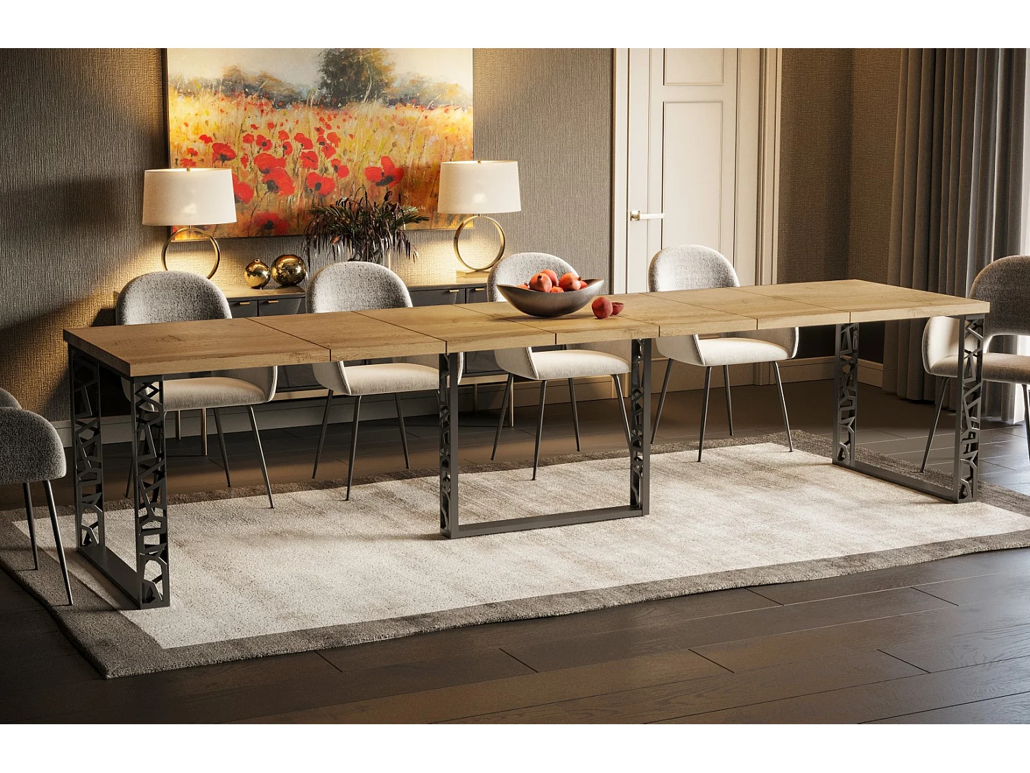 Stół rozkładany EWEREST MAX 130(250)x85 dąb wotan