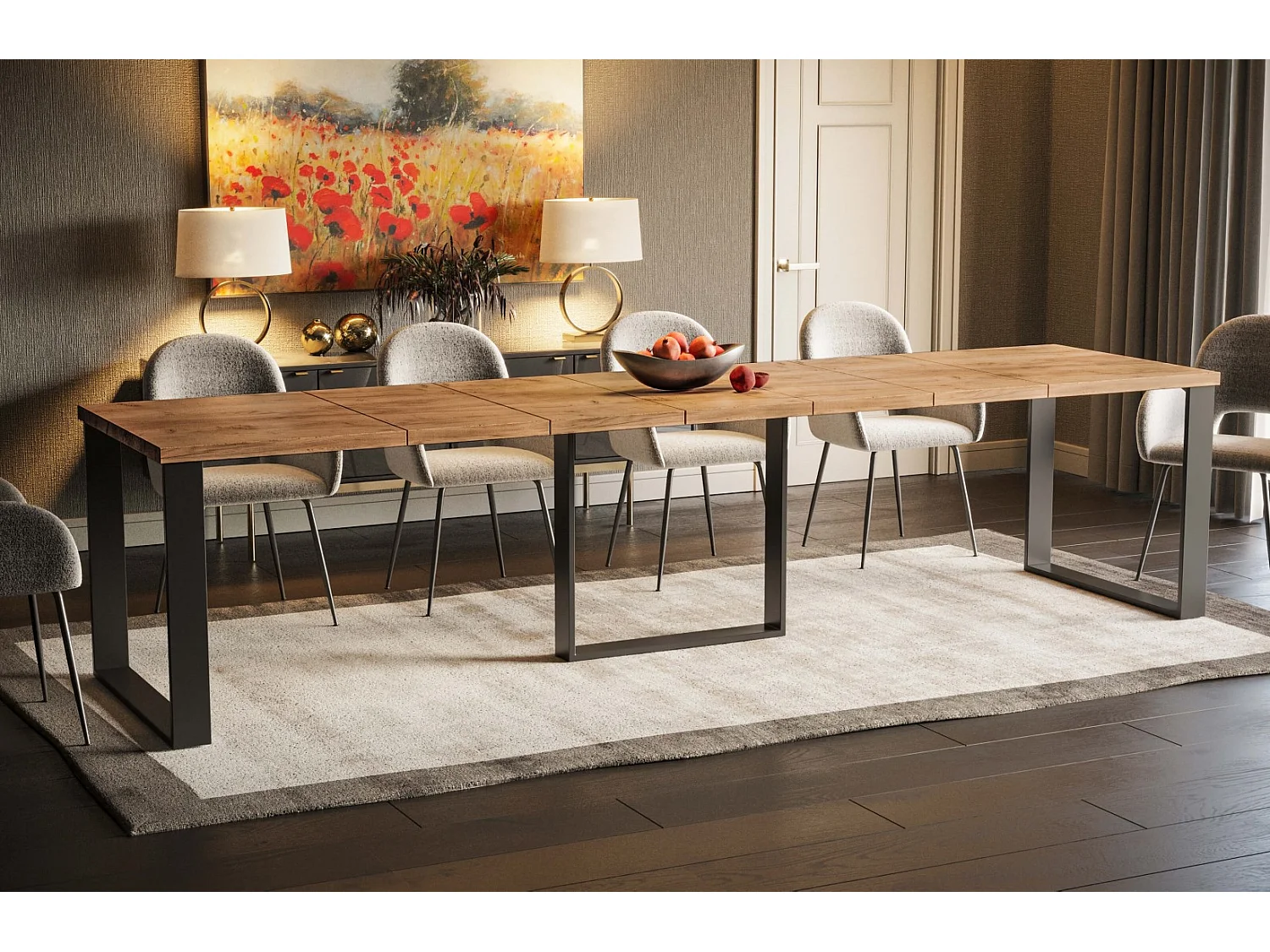 Stół rozkładany BORYS MAX 130(330)x85 dąb złoty craft