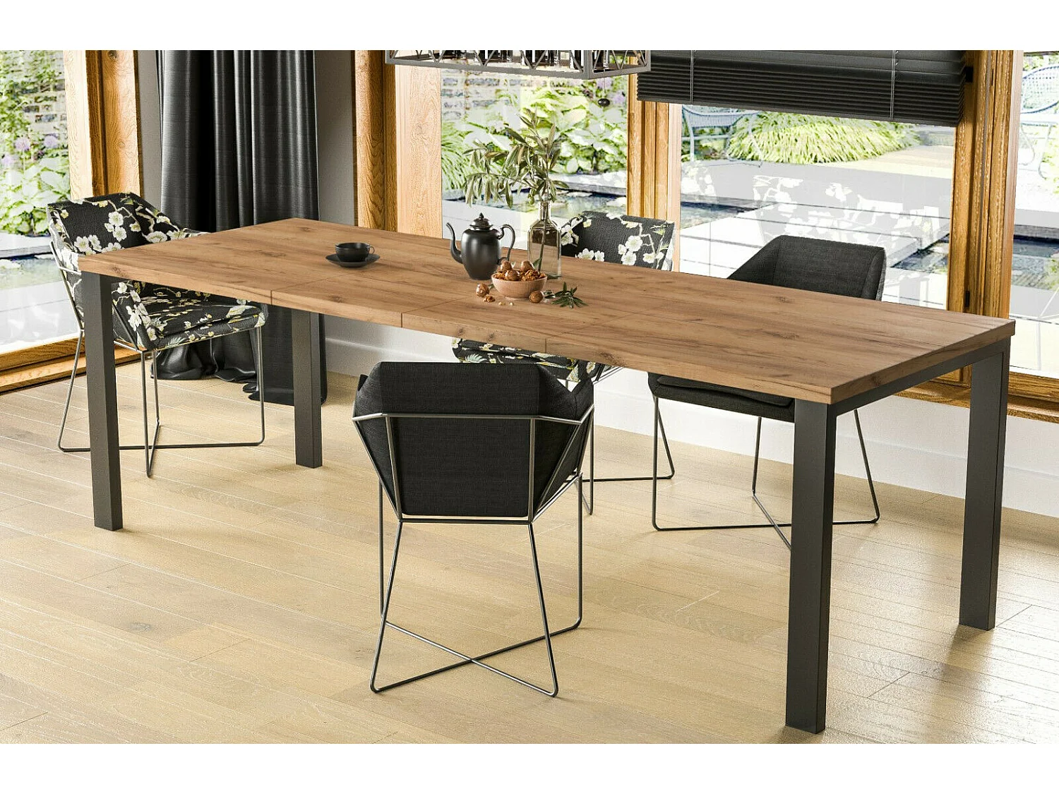 Stół rozkładany GARANT 130(265)x80 dąb złoty craft