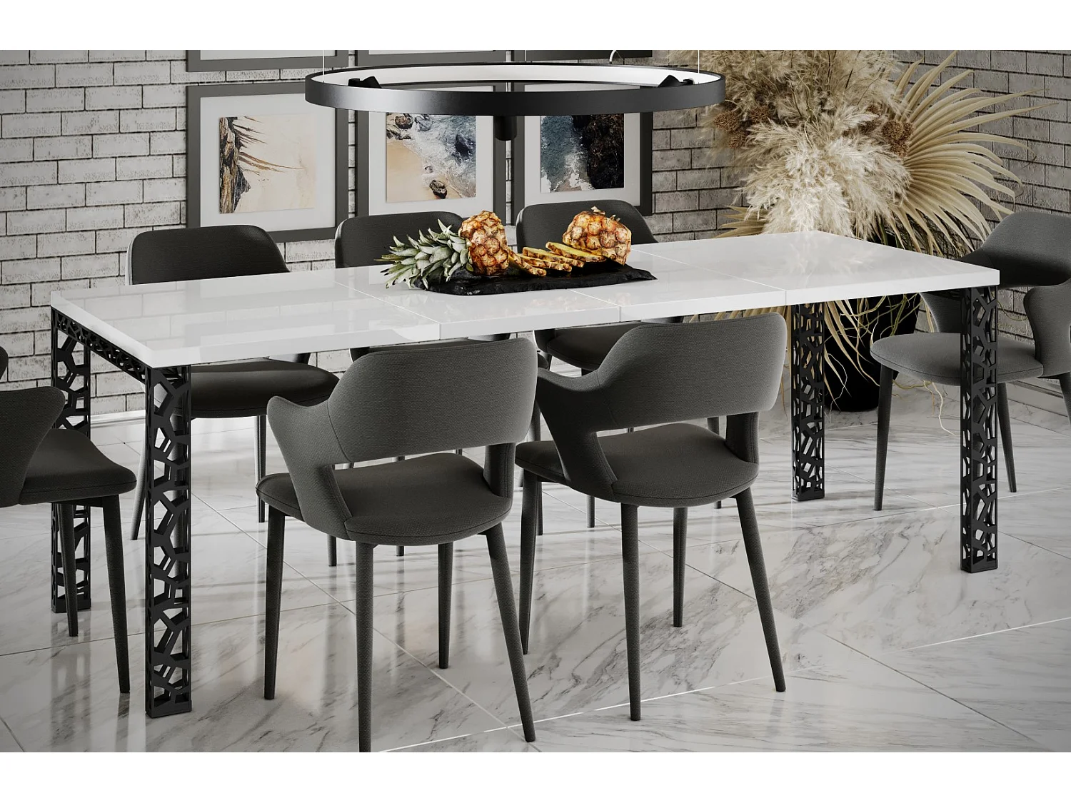 Stół rozkładany MATIO 80(215)x80 biały połysk