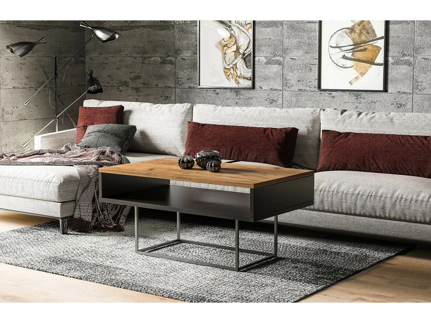 Couchtisch Enna 100x60x53 (Craft Eiche)