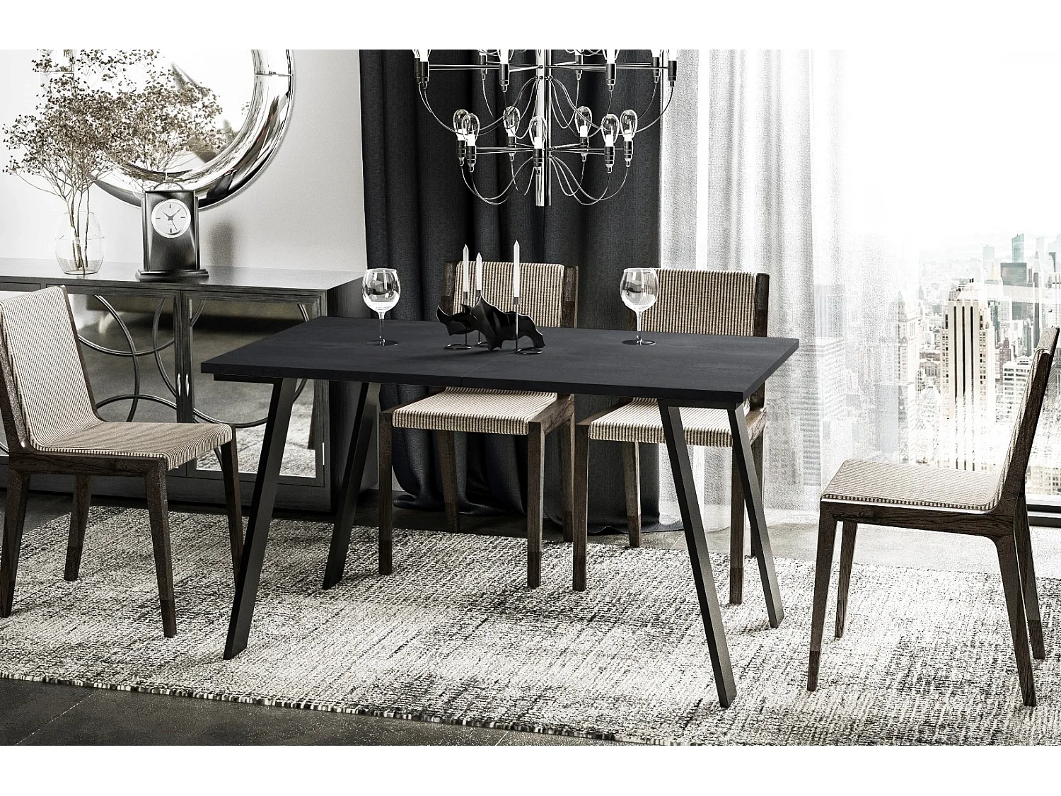 Stół rozkładany LIWIA 130(210)x80 beton ciemny