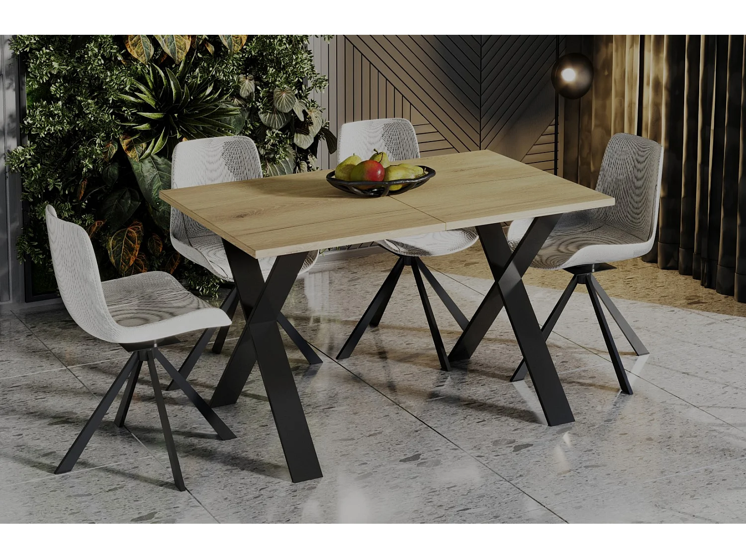 Stół rozkładany X 130(210)x80 dąb natura