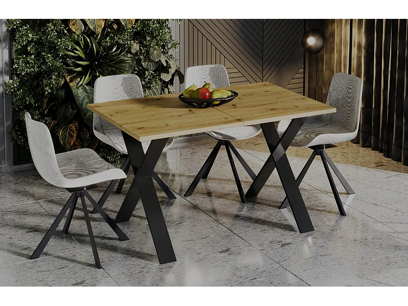 Stół rozkładany X 130(210)x80 dąb artisan