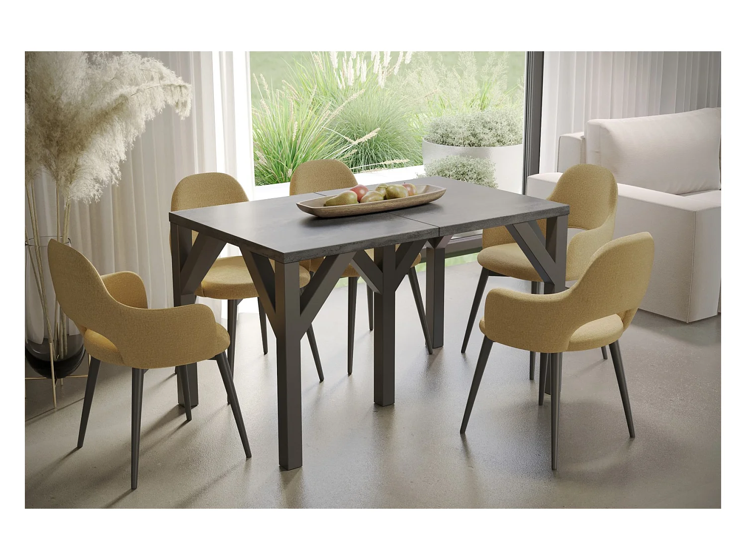 Esstisch Dunaj 130-350cm (Beton D)