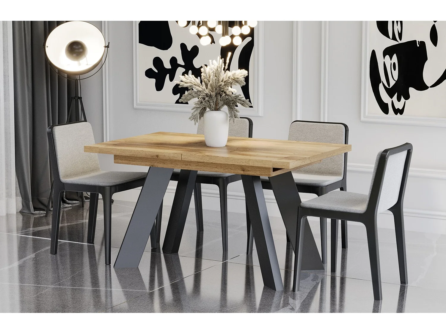 Stół rozkładany COMO 130(210)x80 dąb wotan