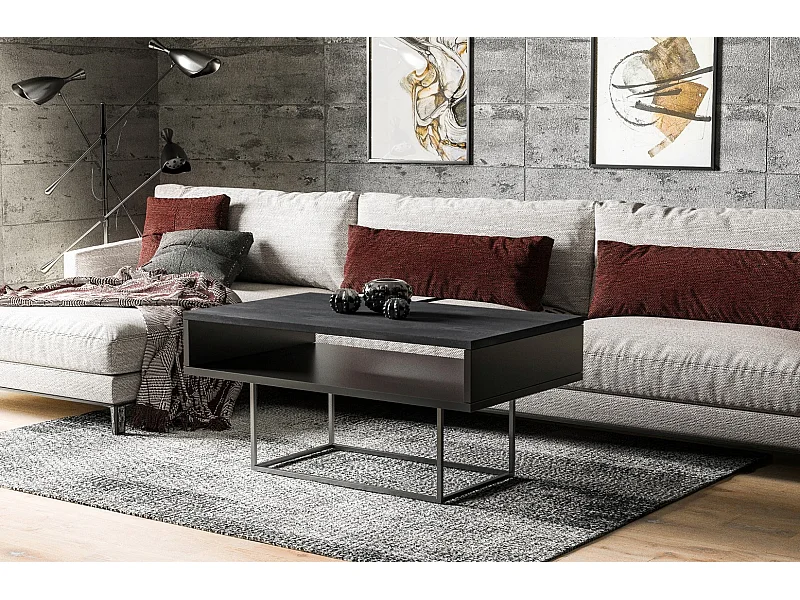 Couchtisch Enna 100x60x53 (Beton D)
