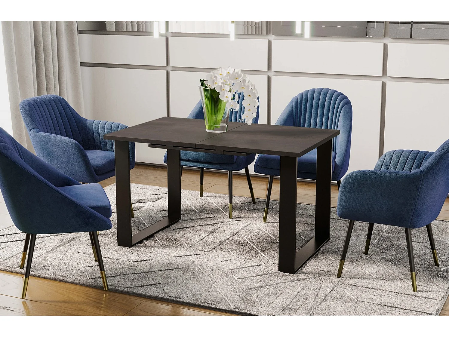 Esstisch Cora 130-210cm (Beton D)