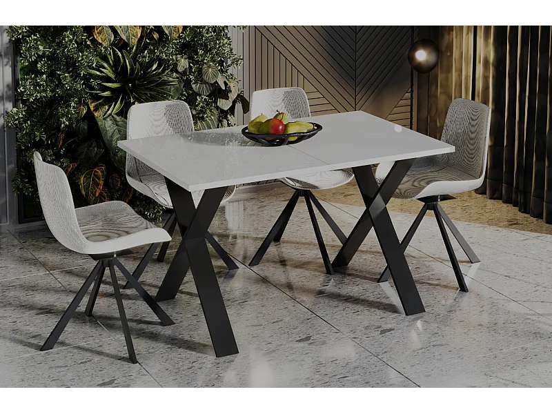 Stół rozkładany X 130(210)x80 biały połysk