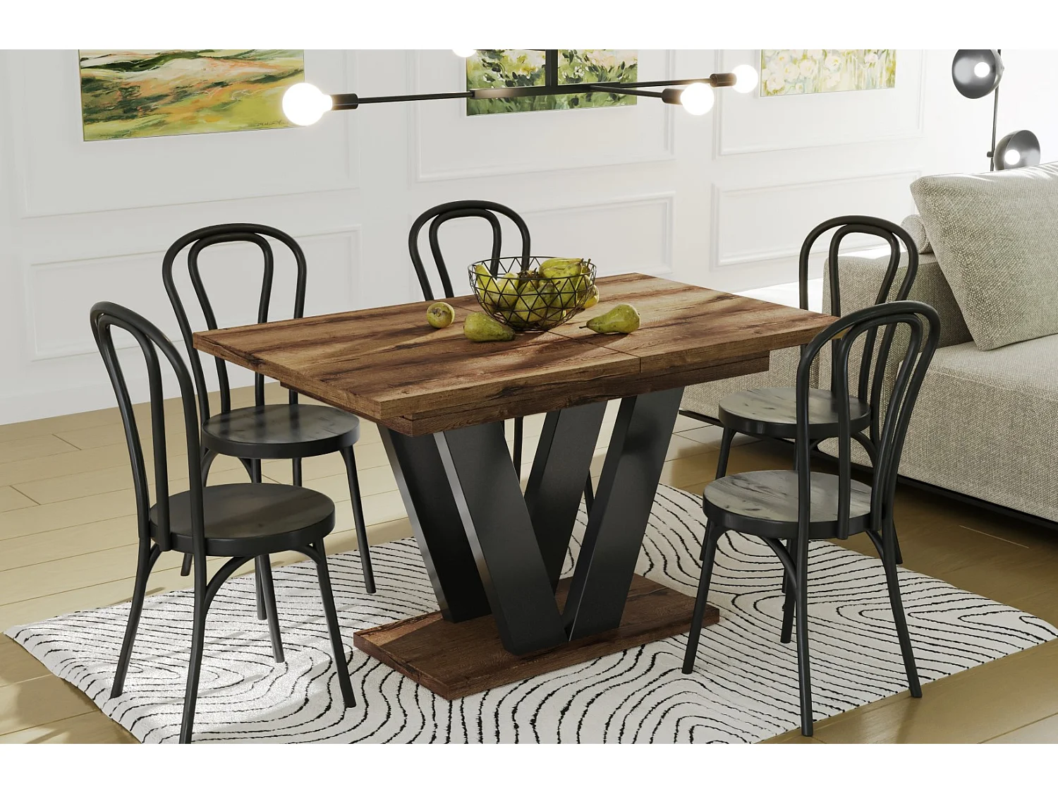 Stół rozkładany LARA 130(210)x80 dąb monastery