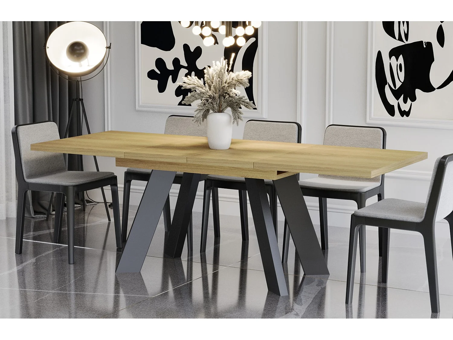 Stół rozkładany COMO 130(210)x80 dąb natura