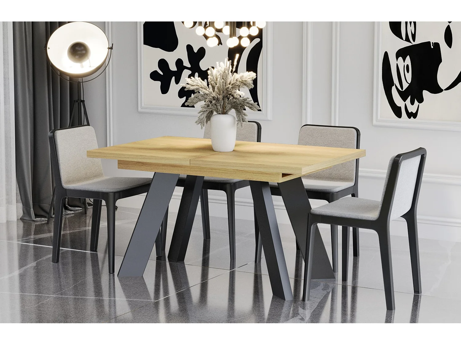 Stół rozkładany COMO 130(210)x80 dąb natura