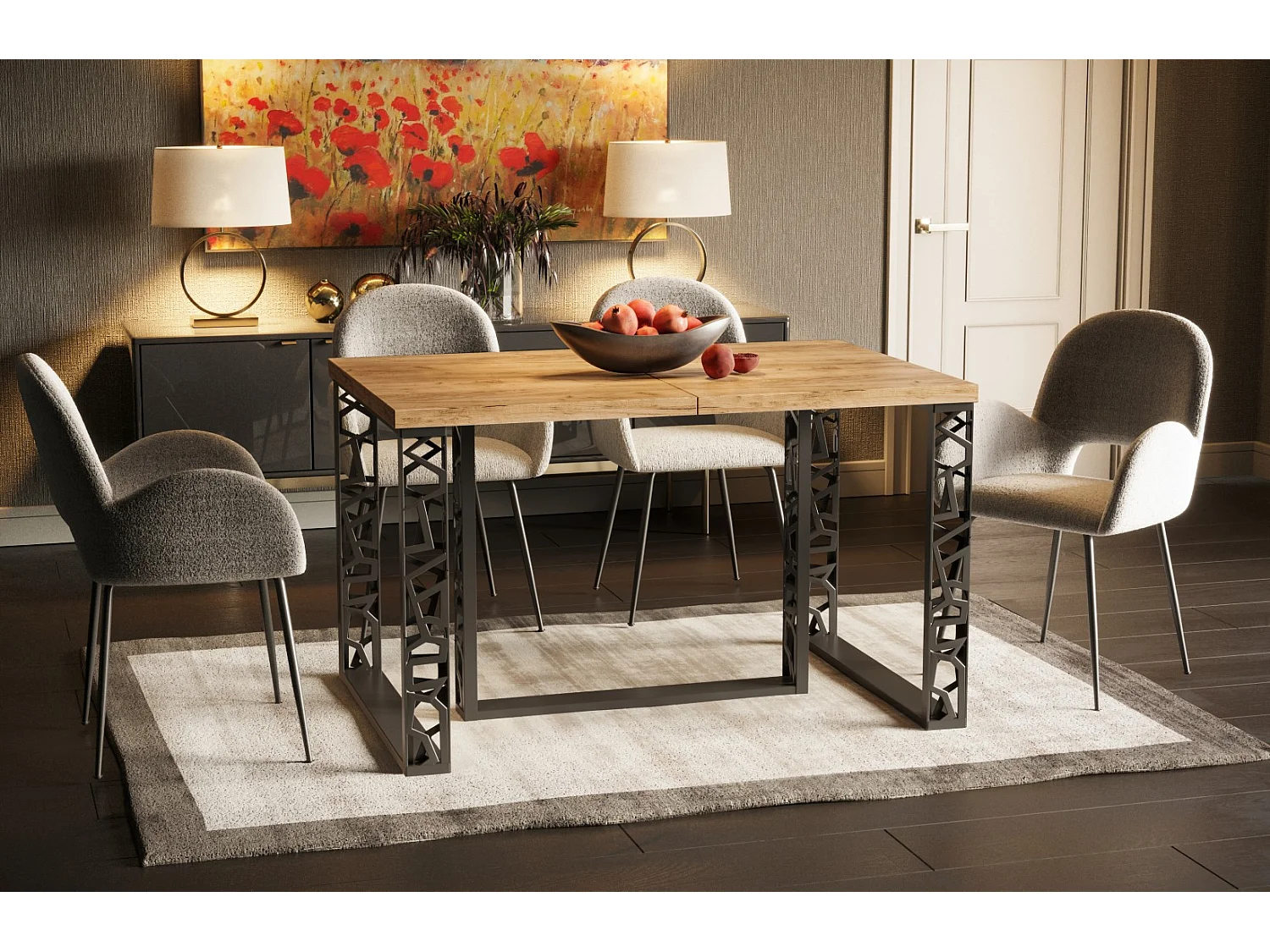 Stół rozkładany EWEREST 130(250)x80 dąb złoty craft