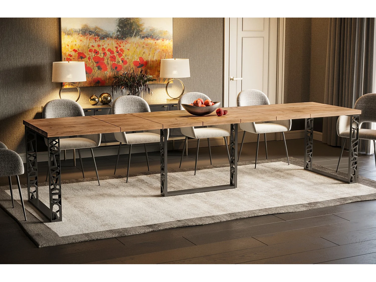 Stół rozkładany EWEREST MAX 130(330)x85 dąb złoty craft