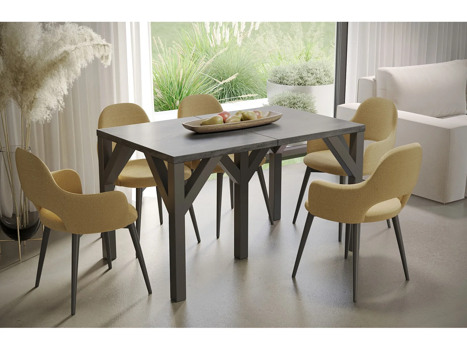 Esstisch Dunaj 130-405cm (Beton D)