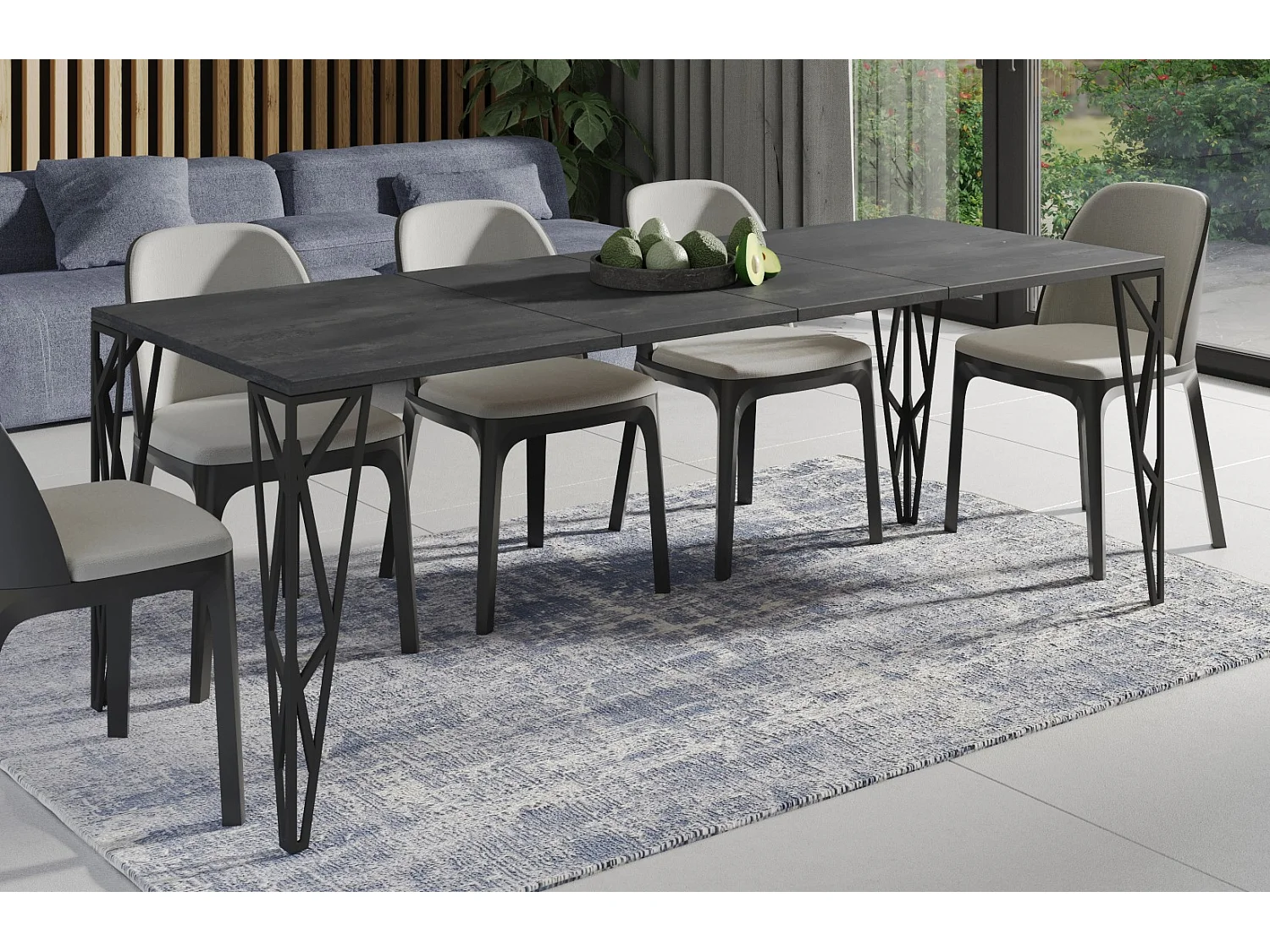 Esstisch Rulo 130-210 cm (Beton D)