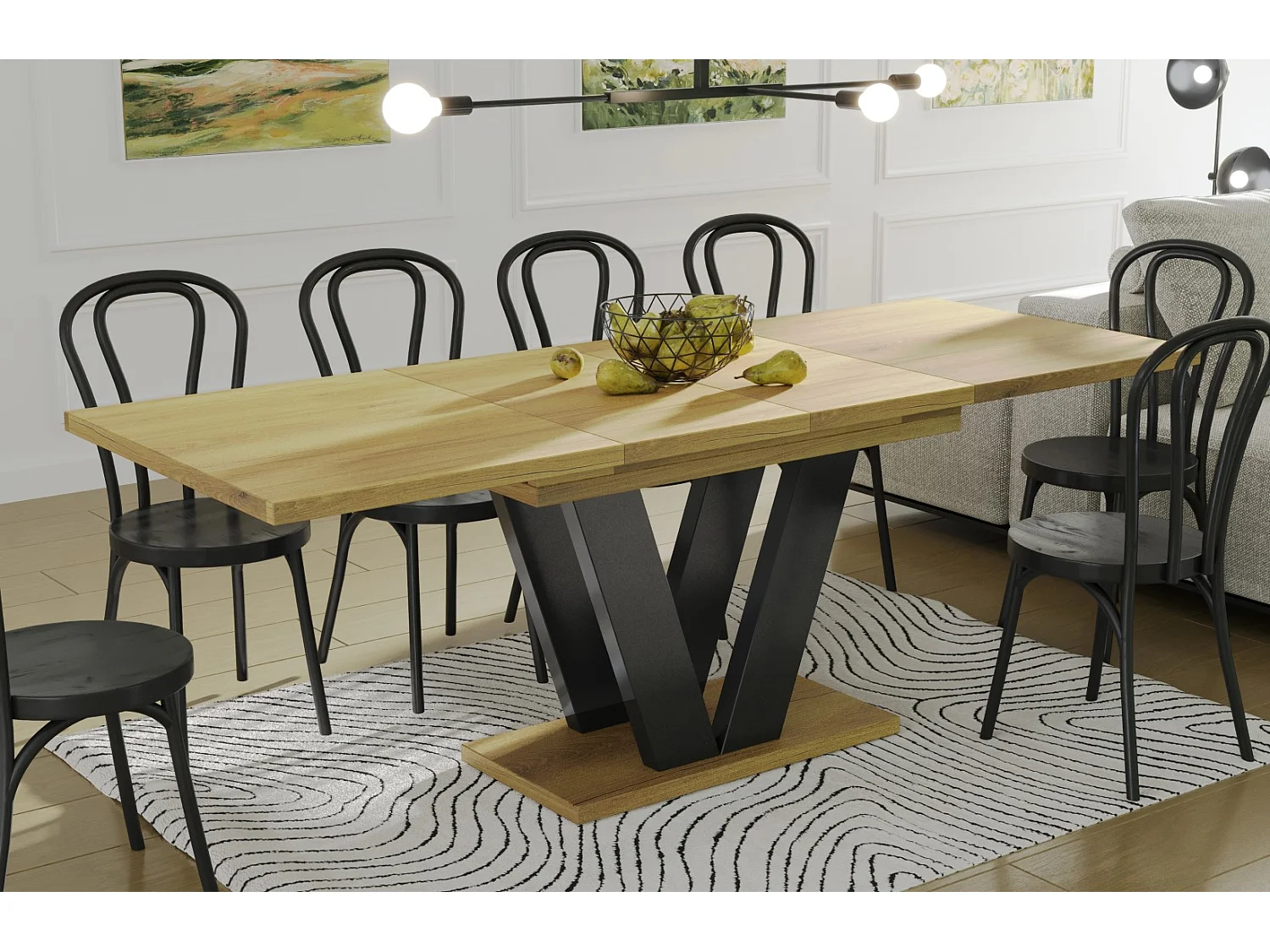 Stół rozkładany LARA 130(210)x80 dąb natura