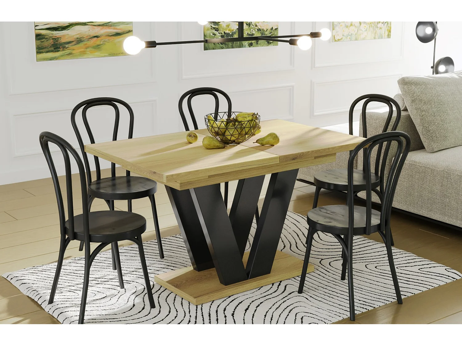 Stół rozkładany LARA 130(210)x80 dąb natura