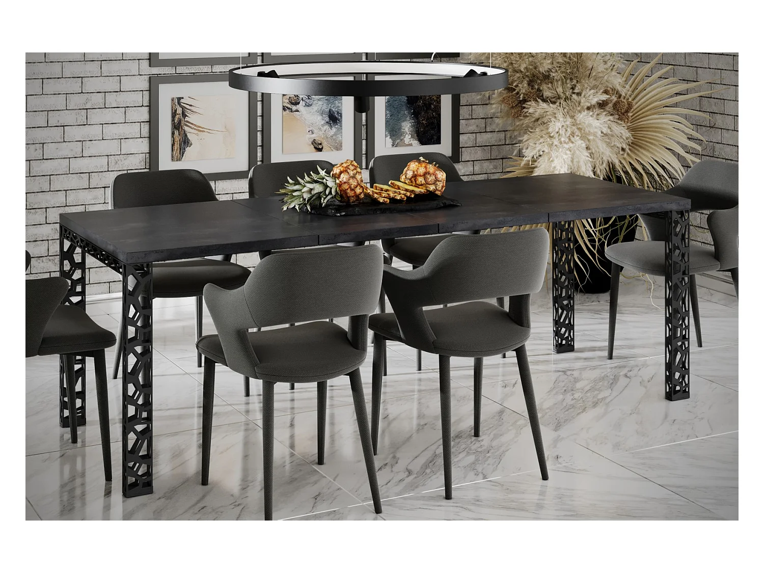 Stół rozkładany MATIO 130(220)x80 beton ciemny