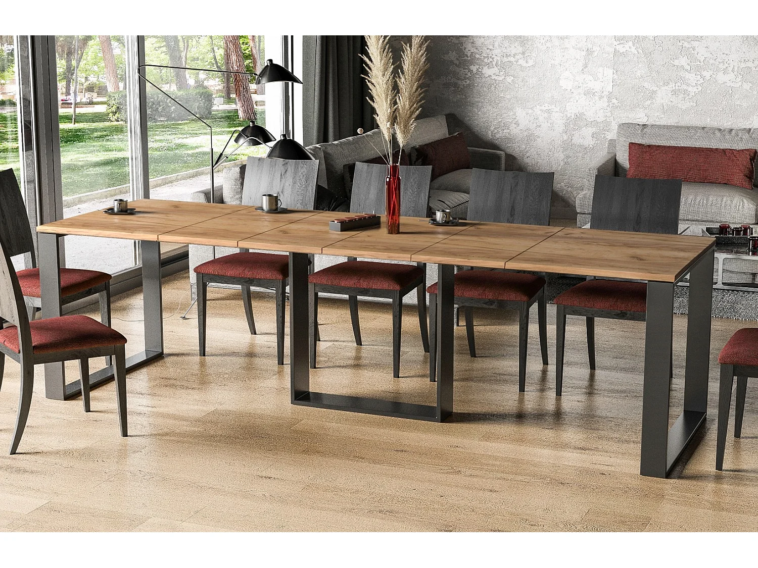 Stół rozkładany BORYS 130(250)x80 dąb złoty craft