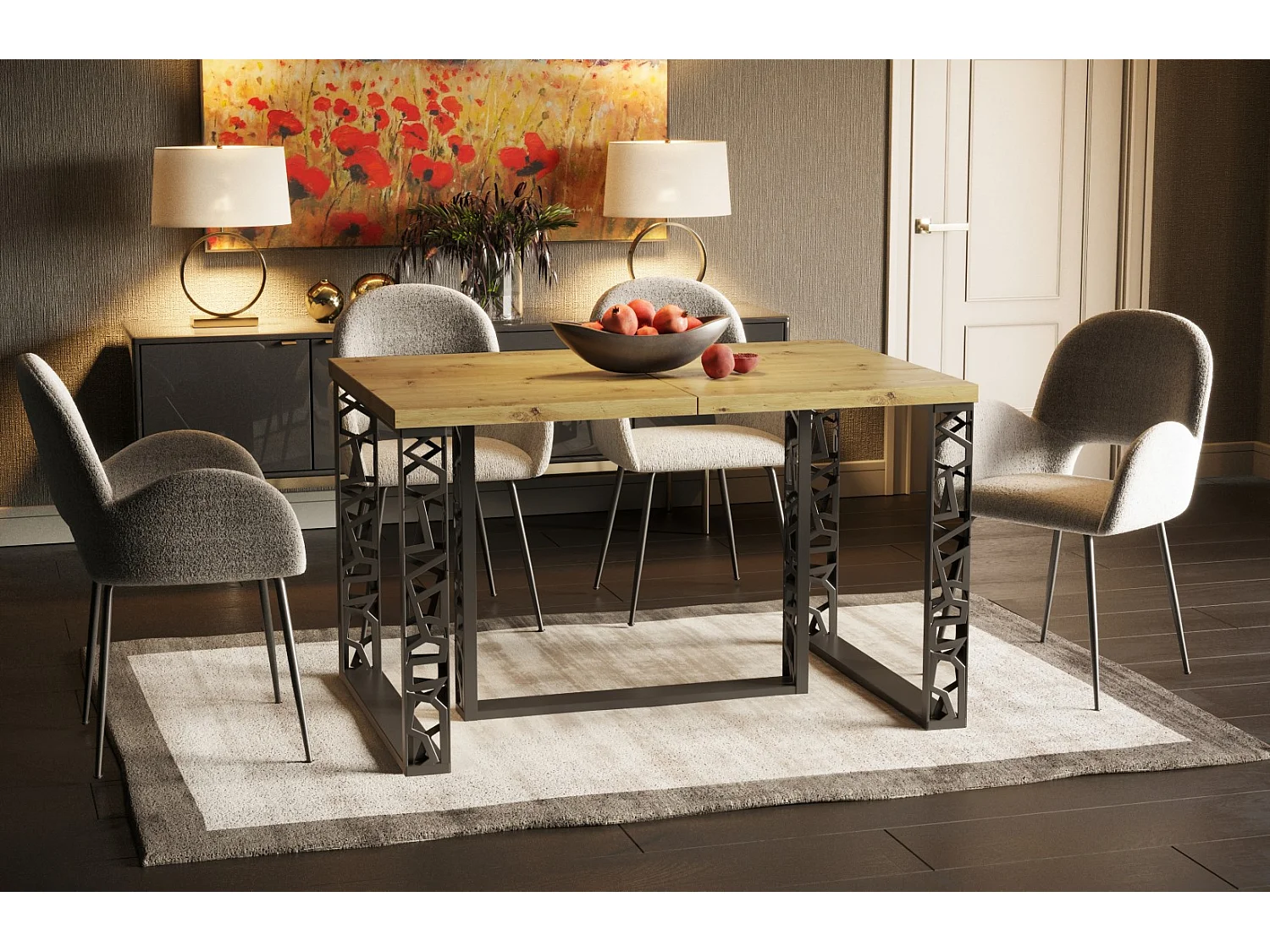 Stół rozkładany EWEREST MAX 130(330)x85 dąb artisan