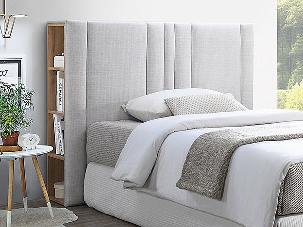 Tête De Lit Murale Avec Rangement - Armoire Bibliothèque Blanc 160x103 Cm - Idéale Pour Chambre à Coucher, Design Contemporain