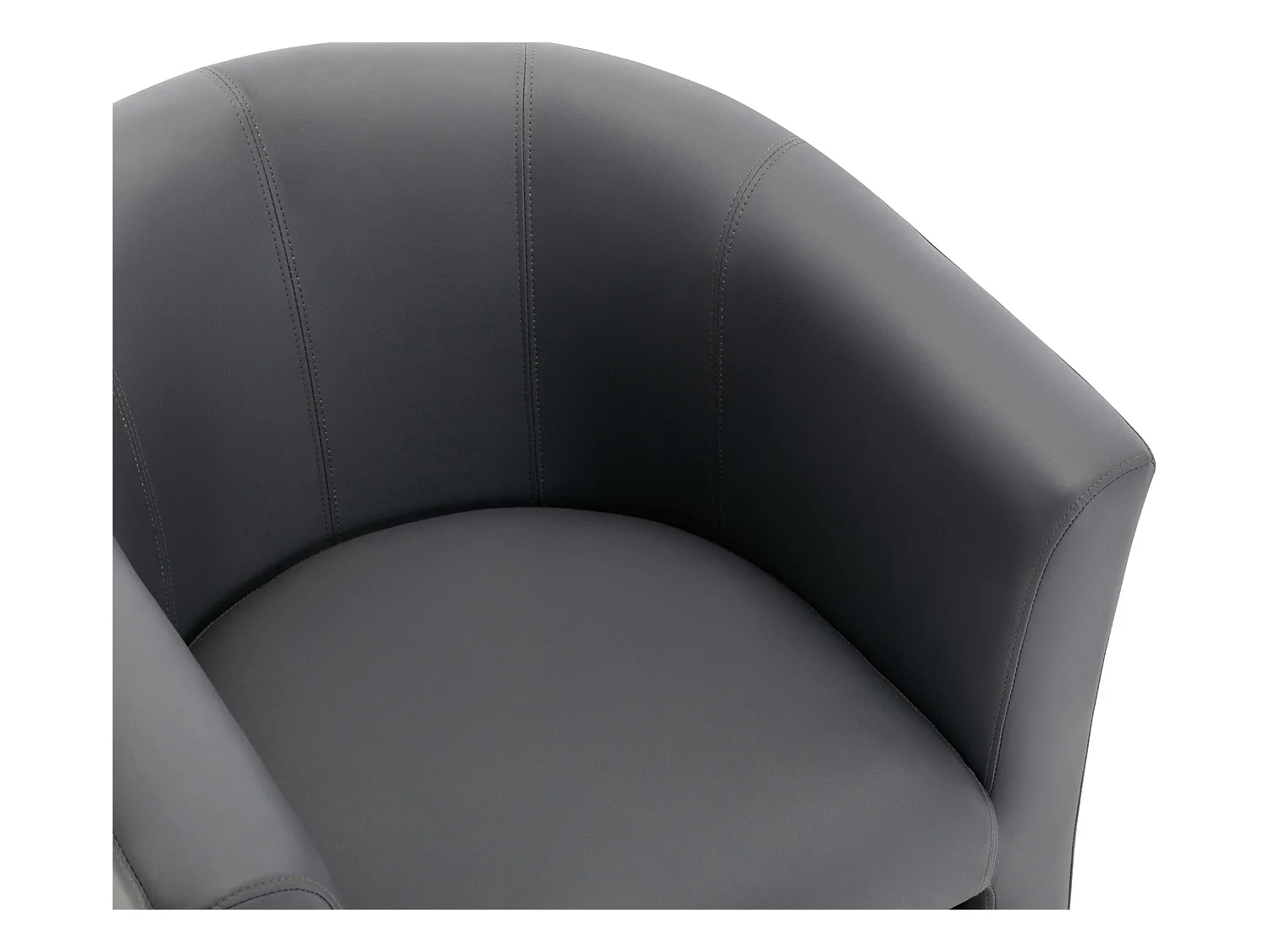 Cabriolet lænestol og puf i grå kunstlæder JOVANA