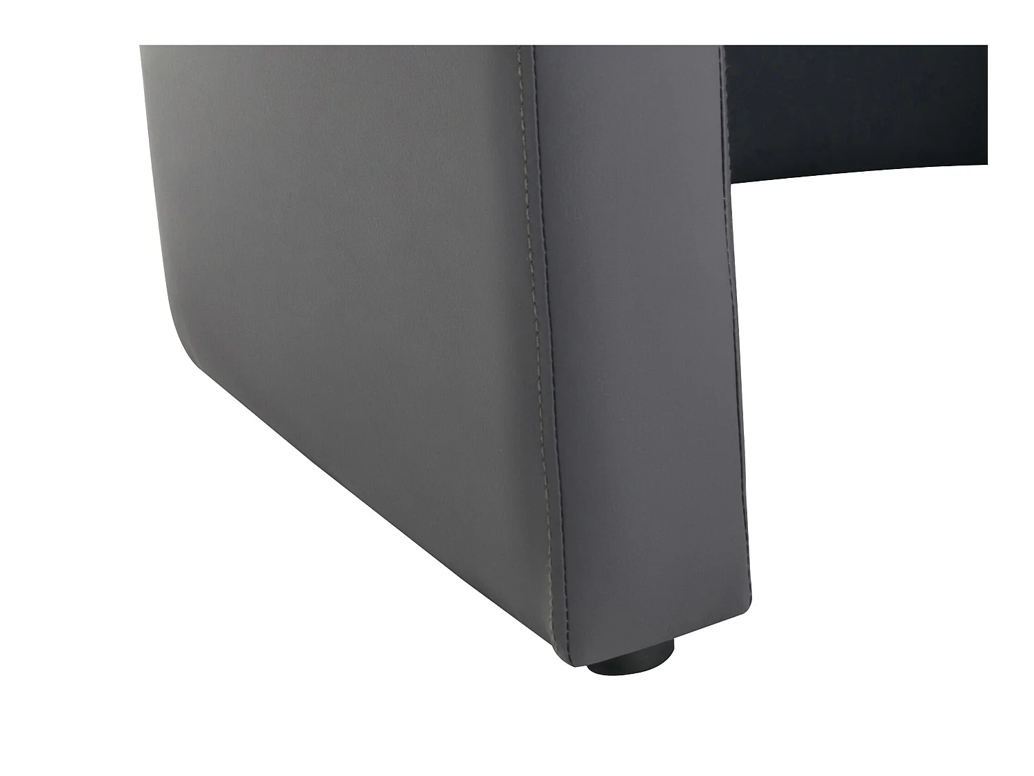 Cabriolet lænestol og puf i grå kunstlæder JOVANA