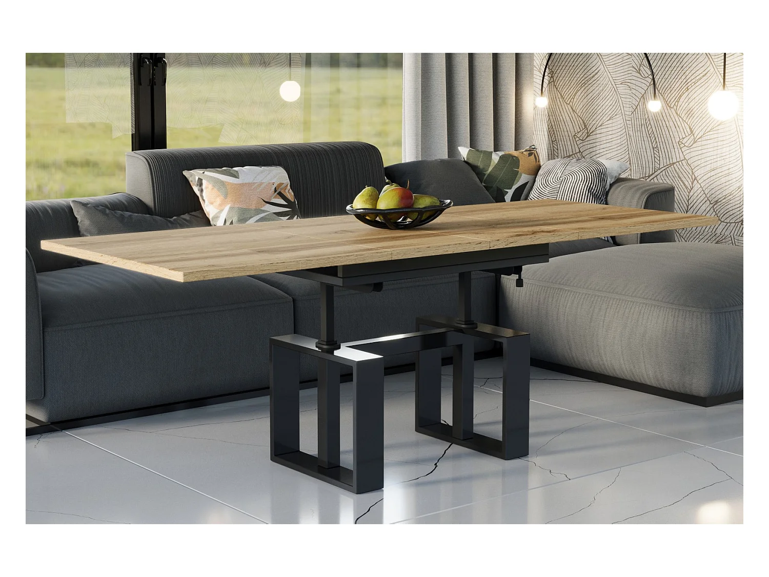 Ława rozkładana podnoszona EMPOLI 110(170)x65 dąb wotan