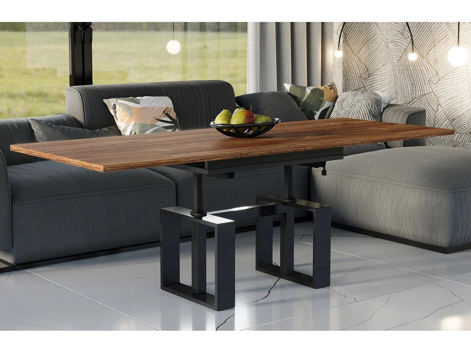 Ława rozkładana podnoszona EMPOLI 110(170)x65 dąb stirling