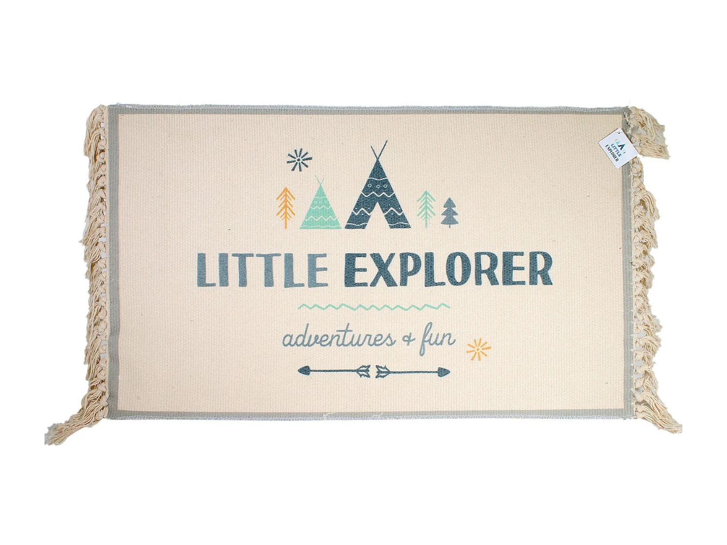 Tapis Lion 50x80cm Blanc, Bleu