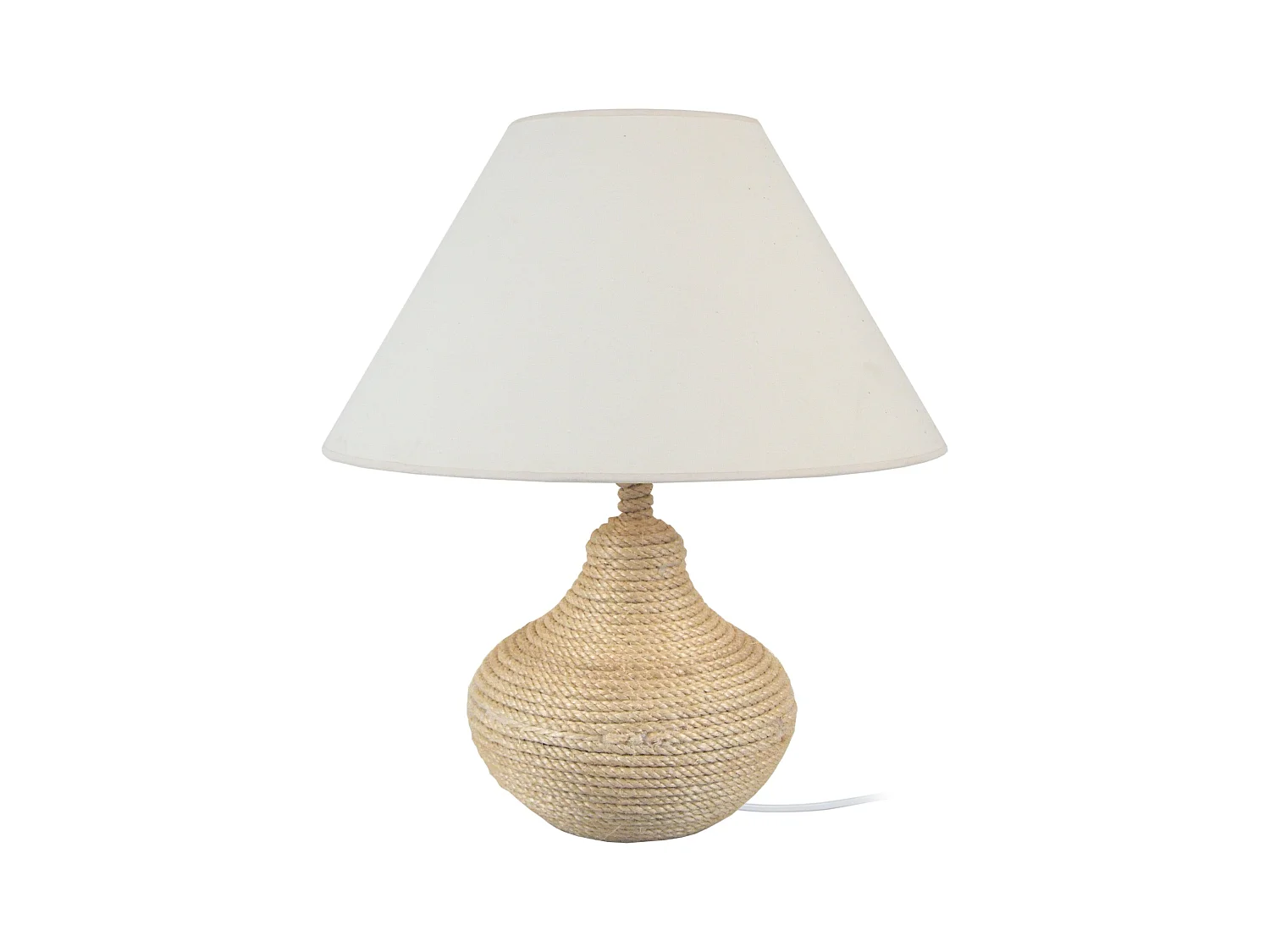 Lampe de salon vase sisal doré,naturel 50 cm.