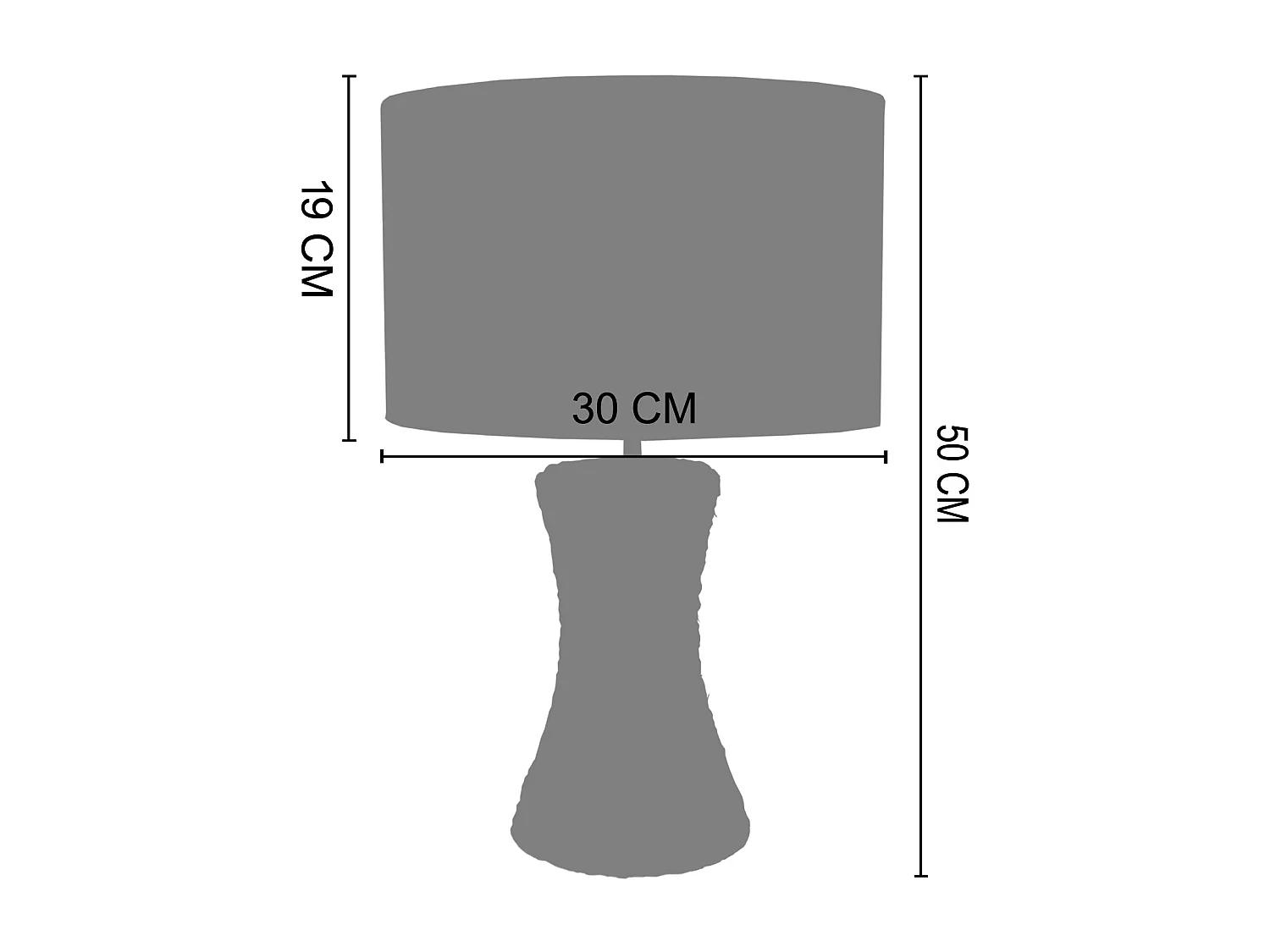 Lampe a Poser TOSEL ,sisal,naturel,H50xD30xP30cm