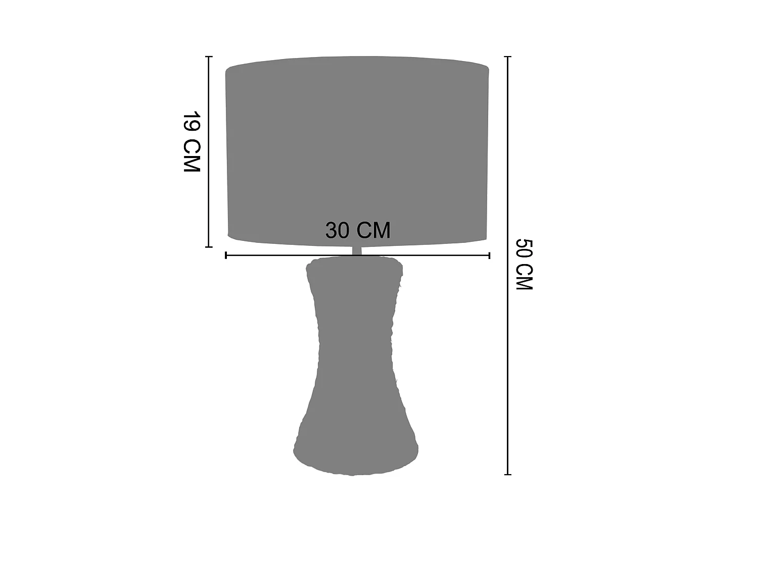 Lampe a Poser TOSEL ,sisal,naturel,H50xD30xP30cm
