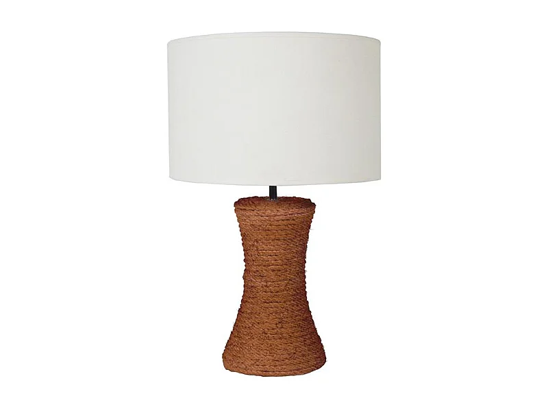 Lampe a poser évasé sisal corde marron 50 cm.
