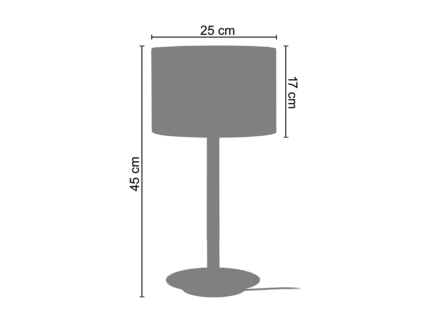 Abajur TOSEL CIVIDALE metal com fio branco D18 x  H25  cm