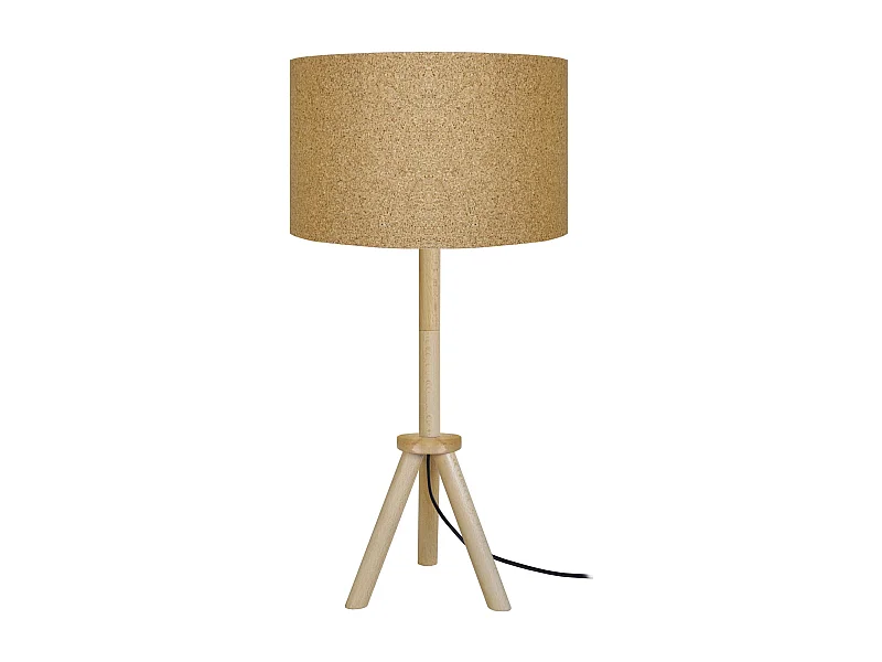 Lampe a Poser TOSEL ,bois,naturel,H62xD 30xP30cm