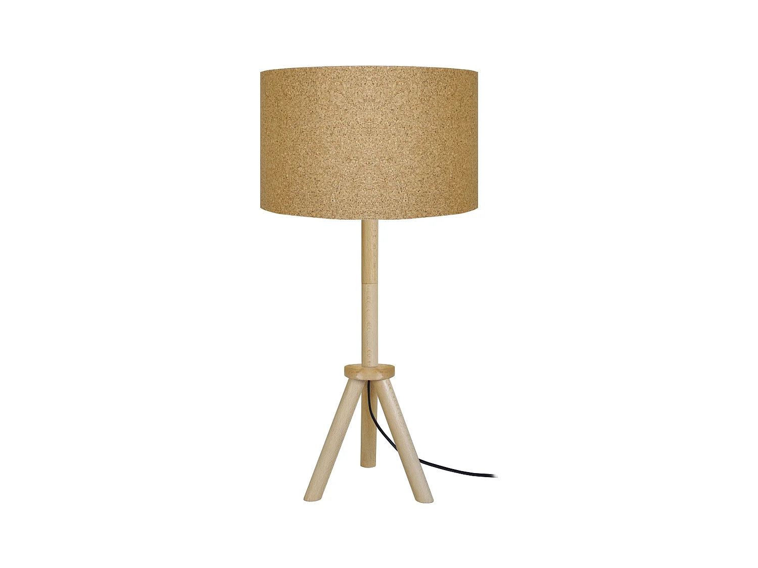Lampe a Poser TOSEL ,bois,naturel,H62xD 30xP30cm