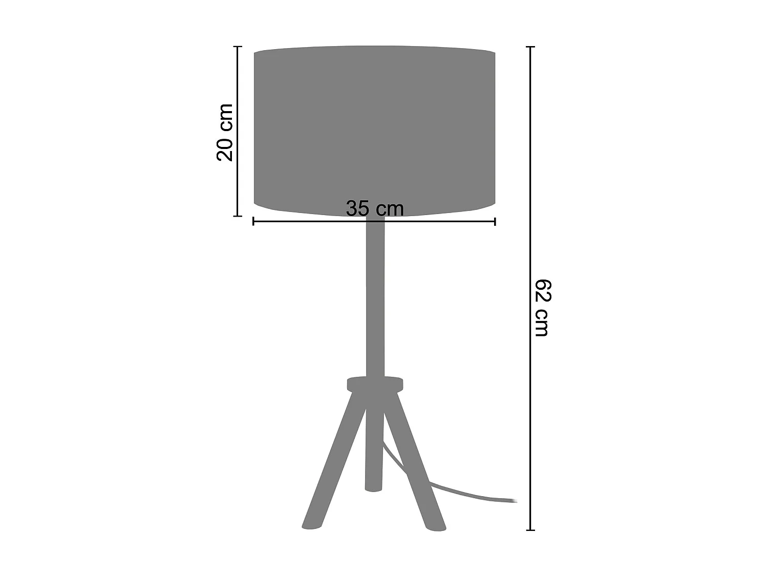 Lampe a Poser TOSEL ,bois,naturel,H62xD 30xP30cm